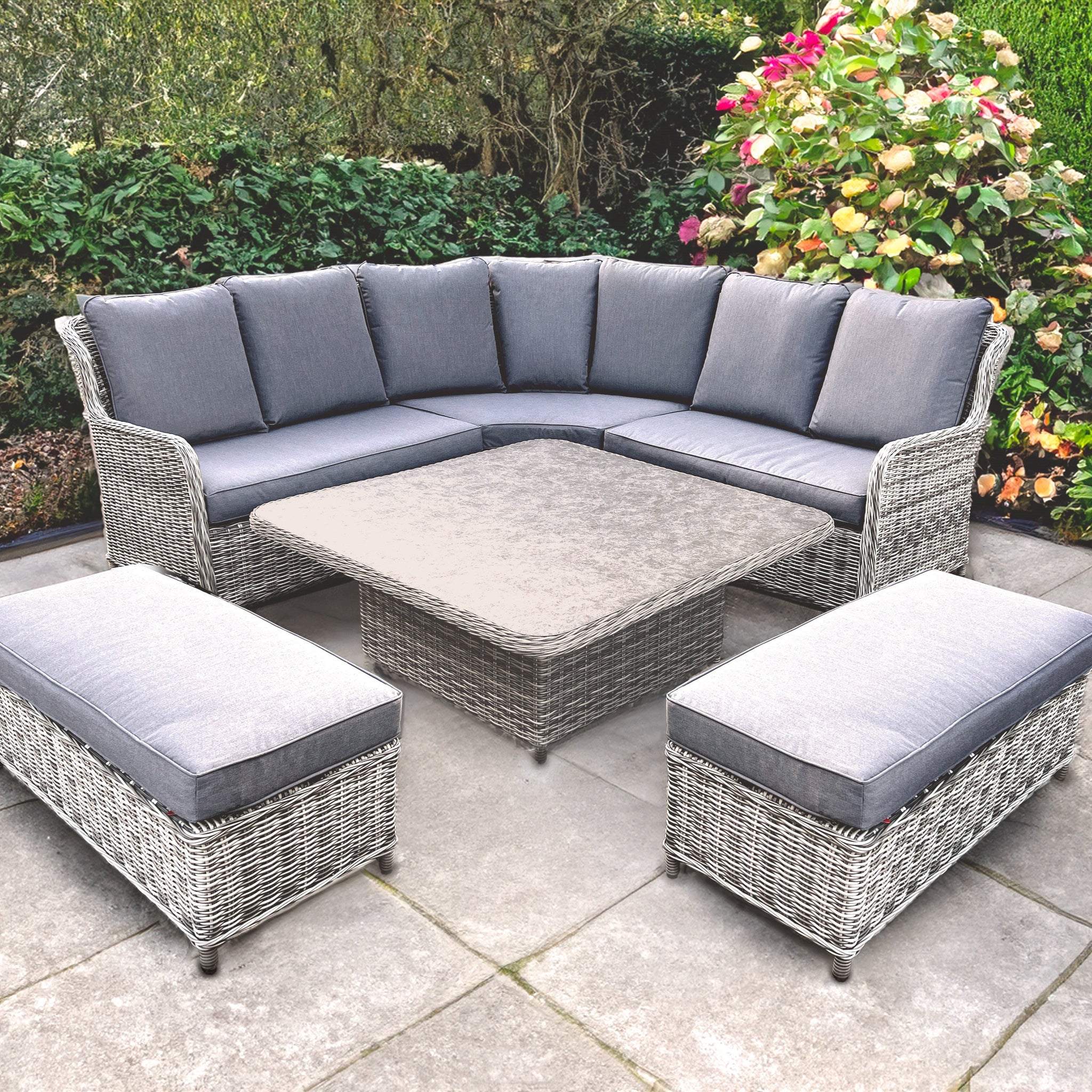 Rattan corner sofa sale new arrivals