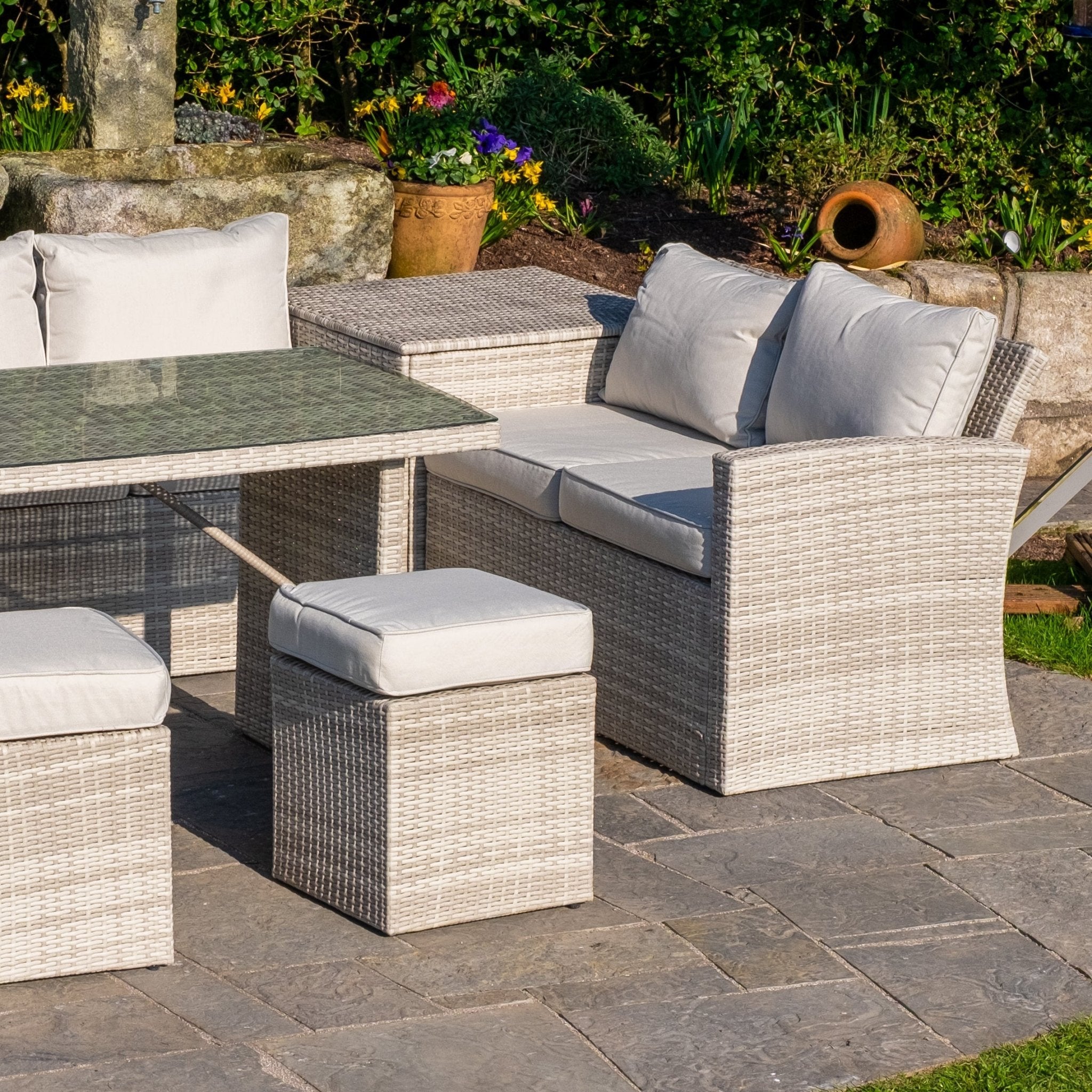 Santiago Sofa Set (White Washed) - Rathwood Store