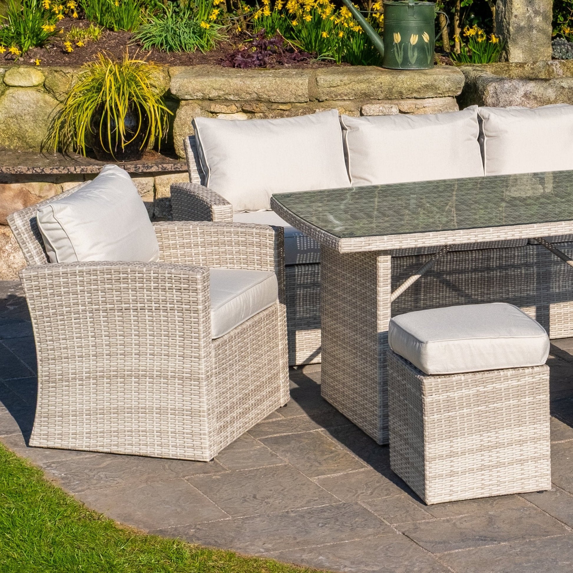 Santiago Sofa Set (White Washed) - Rathwood Store